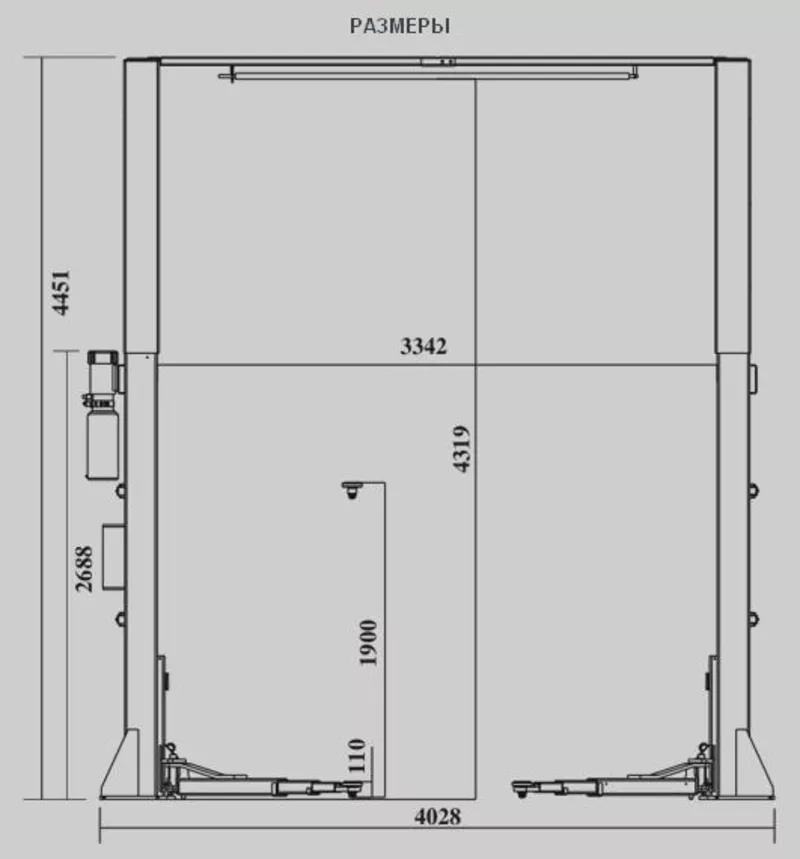 Mo-5015EB. Двухстоечный электро гидравлический подъемник г/п 5т. 3