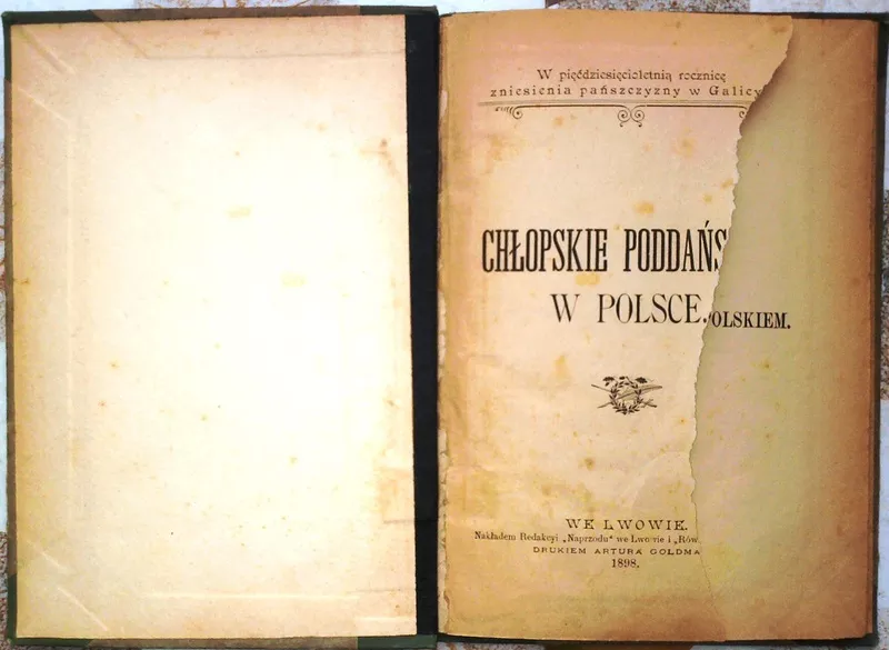 Chłopskie poddaństwo w Polsce. Wydawca: Lwów :1898- 85 s. 2