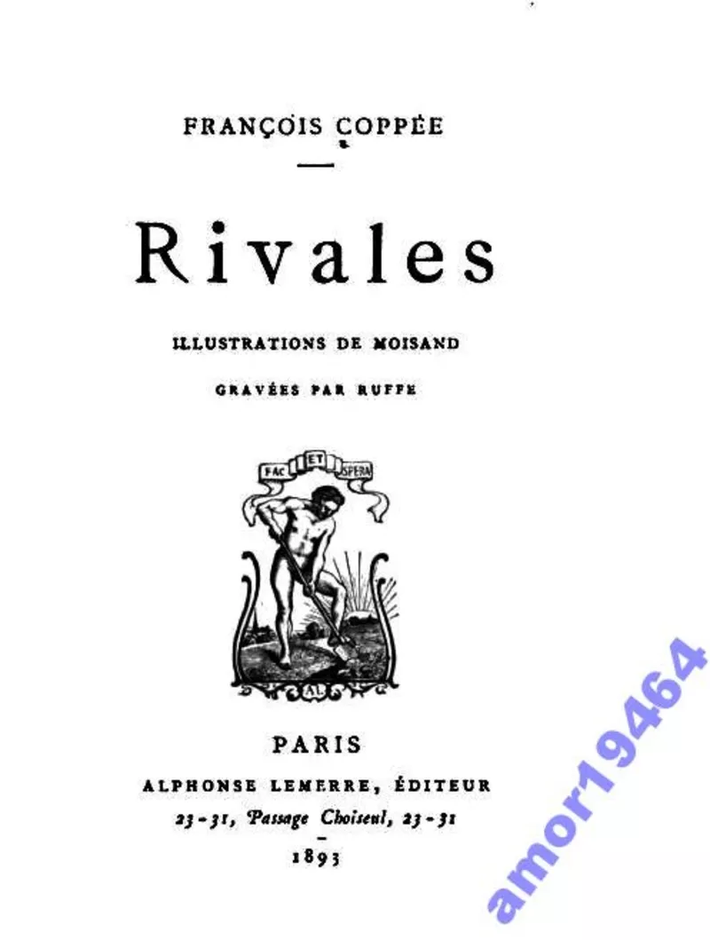 Rivales.  Illustrations de Moisand... Coppée,  François, Paris,  1893 7