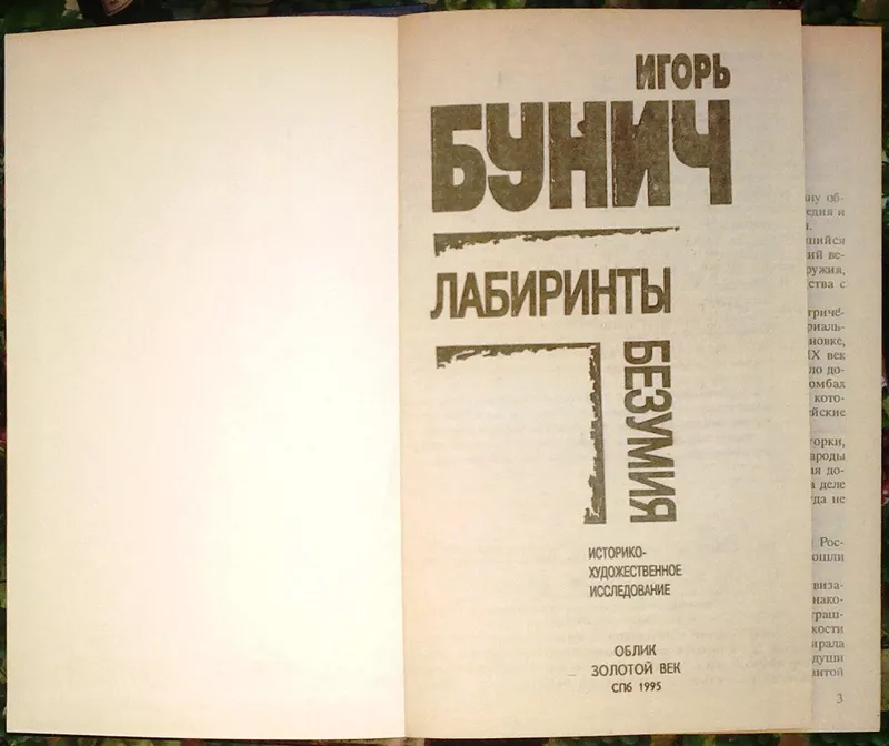 Бунич И.Л.  Лабиринты безумия.  СПб. Облик 1995г. 688с.  Твердый переп 2