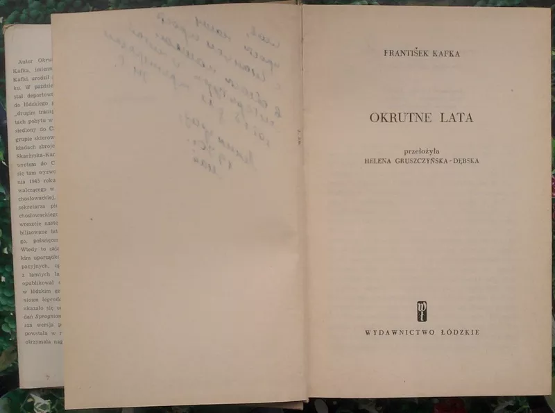 František Kafka,   Okrutne lata,   Przekład H. Gruszczyńska-Dębska,   Wyd 3