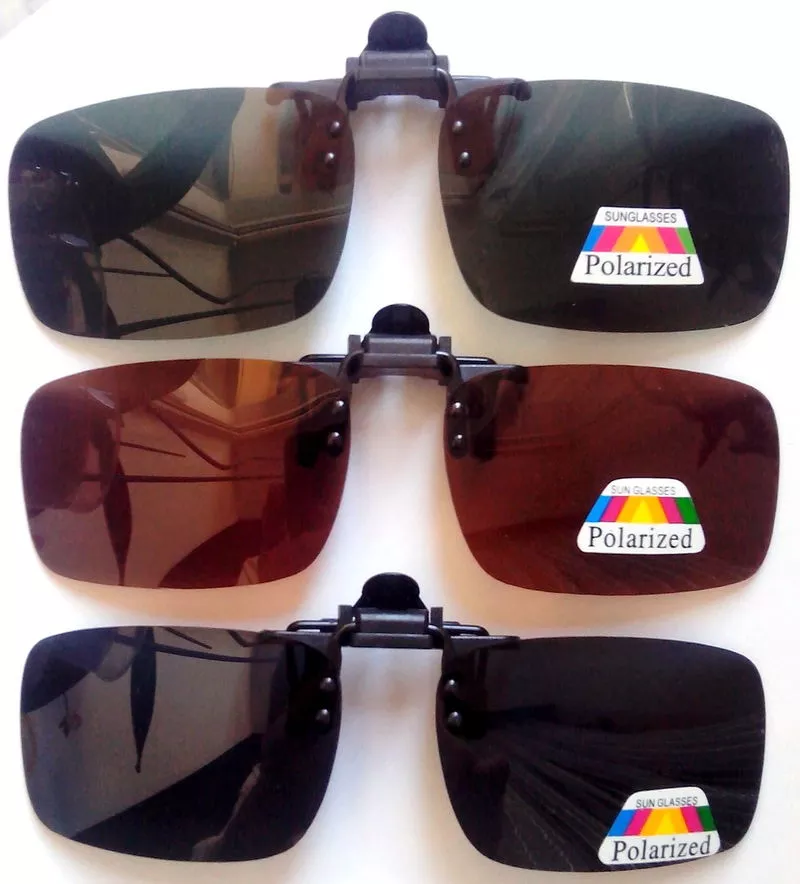 Поляризовані накладки на діоптрійні окуляри від сонця різних відтінків