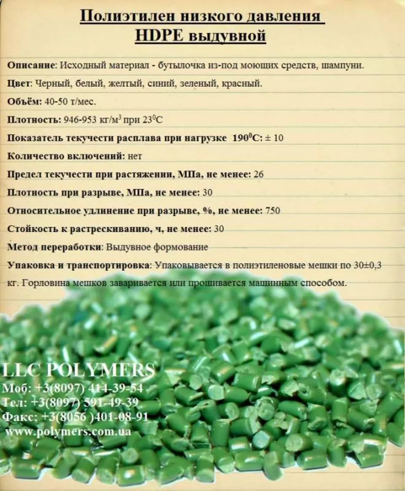 Вторинний поліетилен та поліпропілен у гранулах від виробника